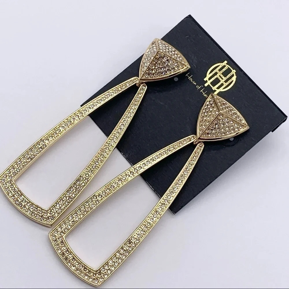 House of Harlow Mesa Pave Drop Earrings NWT